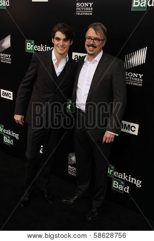 RJ Mitte and Vince Gilligan at the 