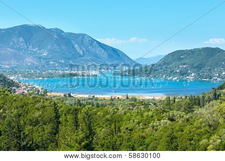 Many Sailing Vessels In Bay (nydri, Lefkada, Greece)