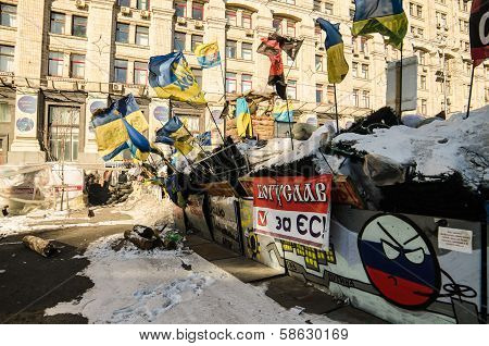 Maidan protests on 31 January 2014 in Kiev, Ukraine