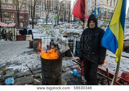 Maidan protests on 31 January 2014 in Kiev, Ukraine