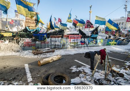 Maidan protests on 31 January 2014 in Kiev, Ukraine
