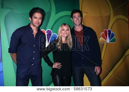 Neal Bledsoe, Spencer Grammer and Pablo Schreiber at the NBC Press Tour, Beverly Hilton, Beverly Hills, CA 07-27-13