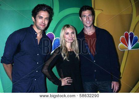Neal Bledsoe, Spencer Grammer and Pablo Schreiber at the NBC Press Tour, Beverly Hilton, Beverly Hills, CA 07-27-13