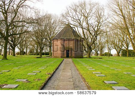 German Cemetery Friedhof In Flanders Fields Menen Belgium