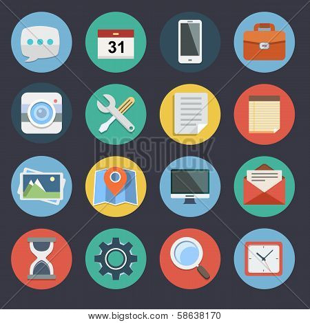 Flat Icons for Web and Applications Set1