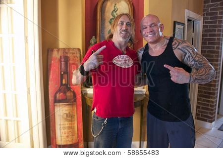 Greg Ingram, Krzysztof Soszynsk on set of 