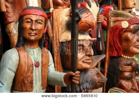 Western native american carvings