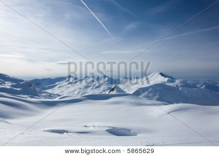 Schweiziske alper i vinter. Davos