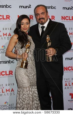 Aimee Garcia and David Zayas at the 2013 NCLR ALMA Awards Press Room, Pasadena Civic Auditorium, Pasadena, CA 09-27-13