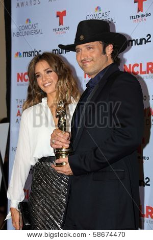 Jessica Alba and Robert Rodriguez at the 2013 NCLR ALMA Awards Press Room, Pasadena Civic Auditorium, Pasadena, CA 09-27-13