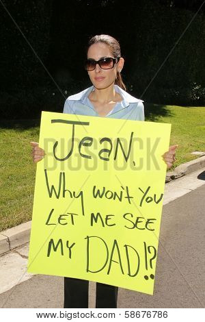 Kerri Kasem at a protest involving Casey Kasem's children, brother and friends who want to see him but have been denied any contact,  Private Location, Holmby Hills, CA 10-01-13