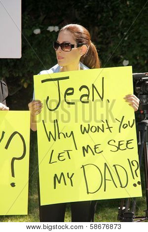 Kerri Kasem at a protest involving Casey Kasem's children, brother and friends who want to see him but have been denied any contact,  Private Location, Holmby Hills, CA 10-01-13