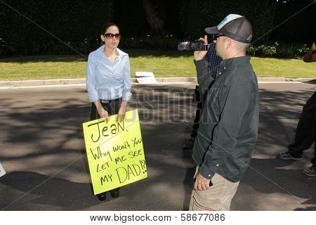 Kerri Kasem at a protest involving Casey Kasem's children, brother and friends who want to see him but have been denied any contact,  Private Location, Holmby Hills, CA 10-01-13