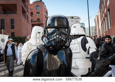 People Of 501St Legion Take Part In The Star Wars Parade In Milan, Italy
