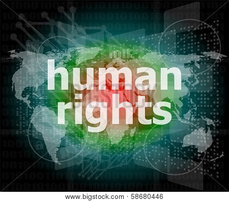 Law Concept: Words Human Rights On Digital Background