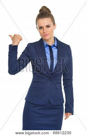 Business Woman Showing Get Out Gesture