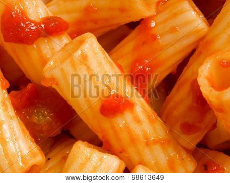 Maccheroni Pasta In Tomato Sauce Food Background