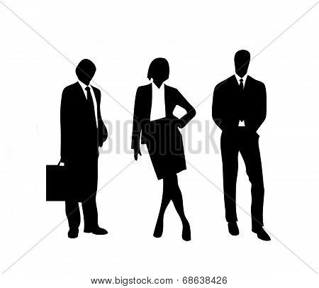 Group Of Three Of Business People Confident In The Success