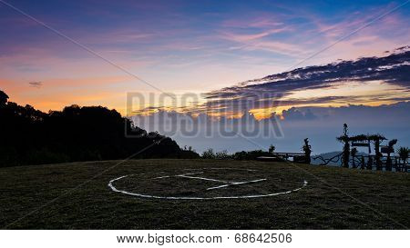 Helipad At Sunrise On Doi Ang Khang