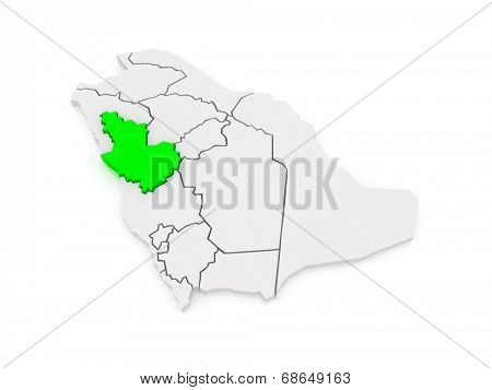 Map of El Madina. Saudi Arabia. 3d