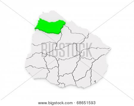 Map of Salto. Uruguay. 3d
