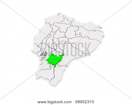 Map of Azuay. Ecuador. 3d