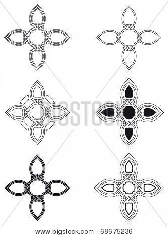 Celtic knot six different arrangements