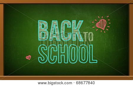 Green board with text on chalkboard.Vector