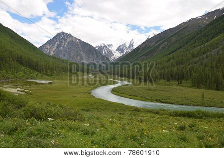 mountain and river landscape