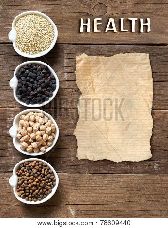 Cereals And Legumes In Bowls