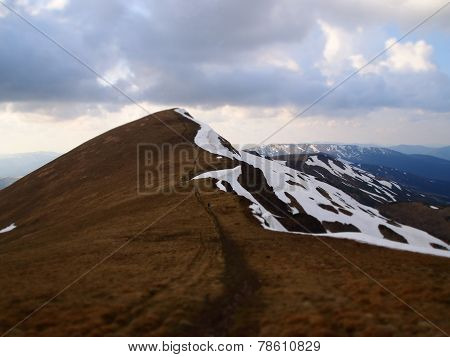 Carpathian mountains 3 under snow in spring