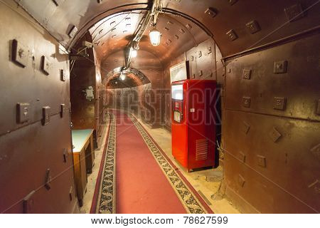 Moscow, Russia - NOVEMBER 29, 2014, Nuclear bunker, a former Soviet secret military facility - alter