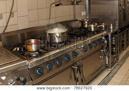 Real restaurant kitchen shot in operation