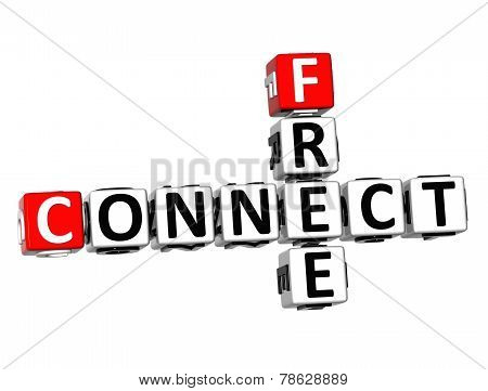 3D Crossword Connect Free On White Background