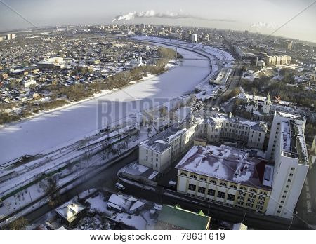 Historical center on coast Tura river
