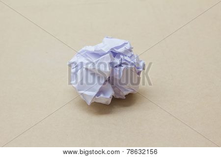 paper crumpled ball close up