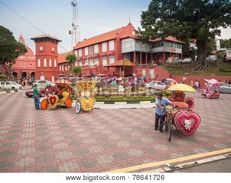 Decorative Trishaw At Malacca City Malaysia.