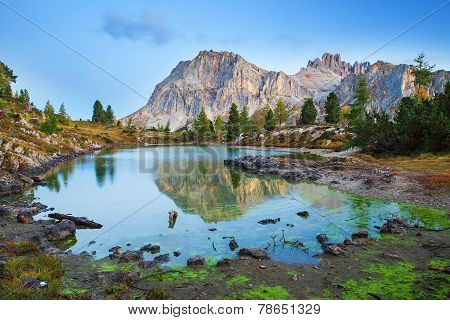Limides Lake and Mount Lagazuoi, Dolomites