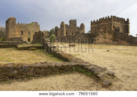 Medieval fortress in Gondar, Ethiopia, UNESCO World Heritage site.
