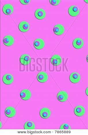 Růžové pozadí 3d vápno zelené tečky