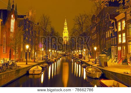 Zuiderkerk in Amsterdam the Netherlands at night