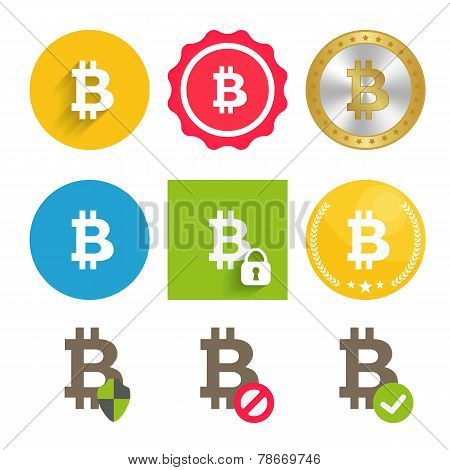 Bitcoin icons set