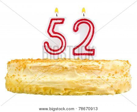 Birthday Cake With Candles Number Fifty Two