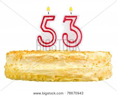 Birthday Cake With Candles Number Fifty Three