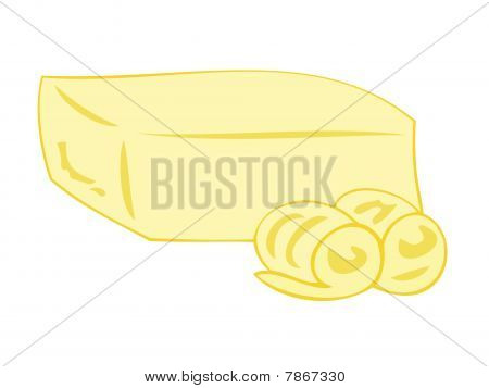 Butter-Block mit locken. Butter-Block mit locken.
