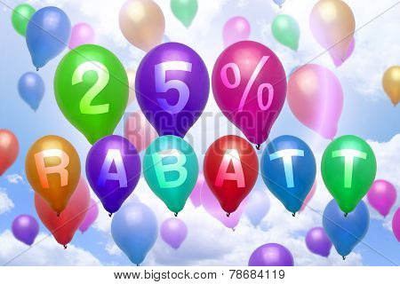 German 25 Percent Off Rabatt Balloon Colorful Balloons