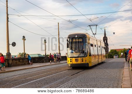 Modern Tram In Dresden
