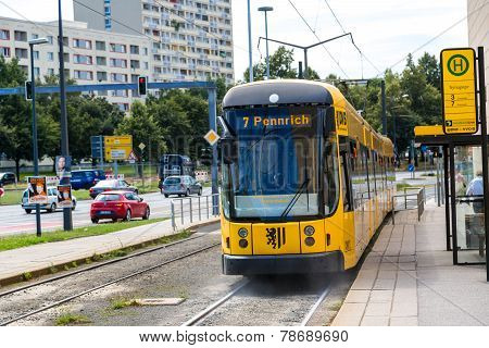 Modern Tram In Dresden