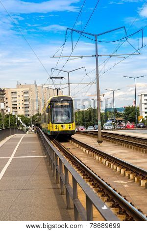 Modern Tram In Dresden
