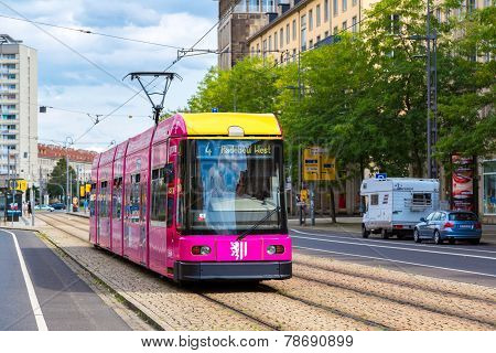 Modern Tram In Dresden